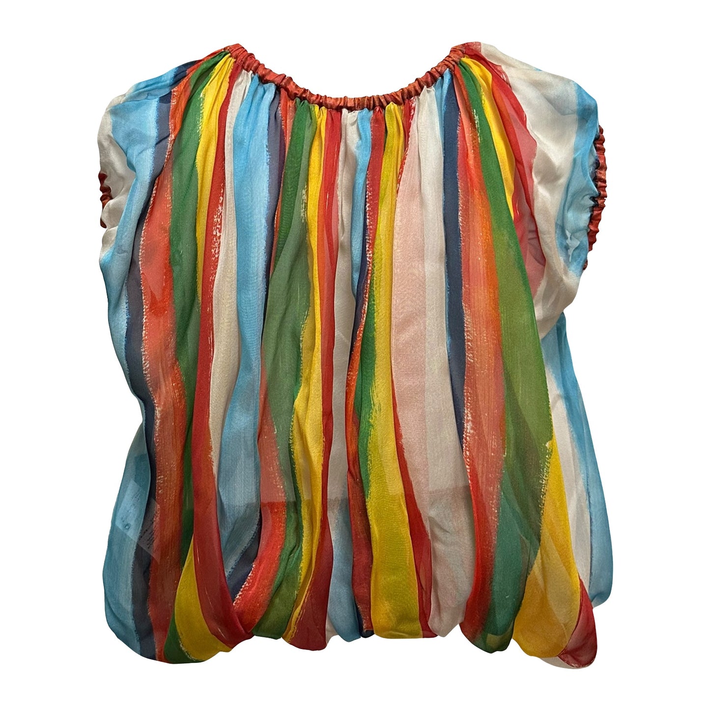 DOLCE&GABBANA Spring Summer 2002 Striped Sheer Silk Top