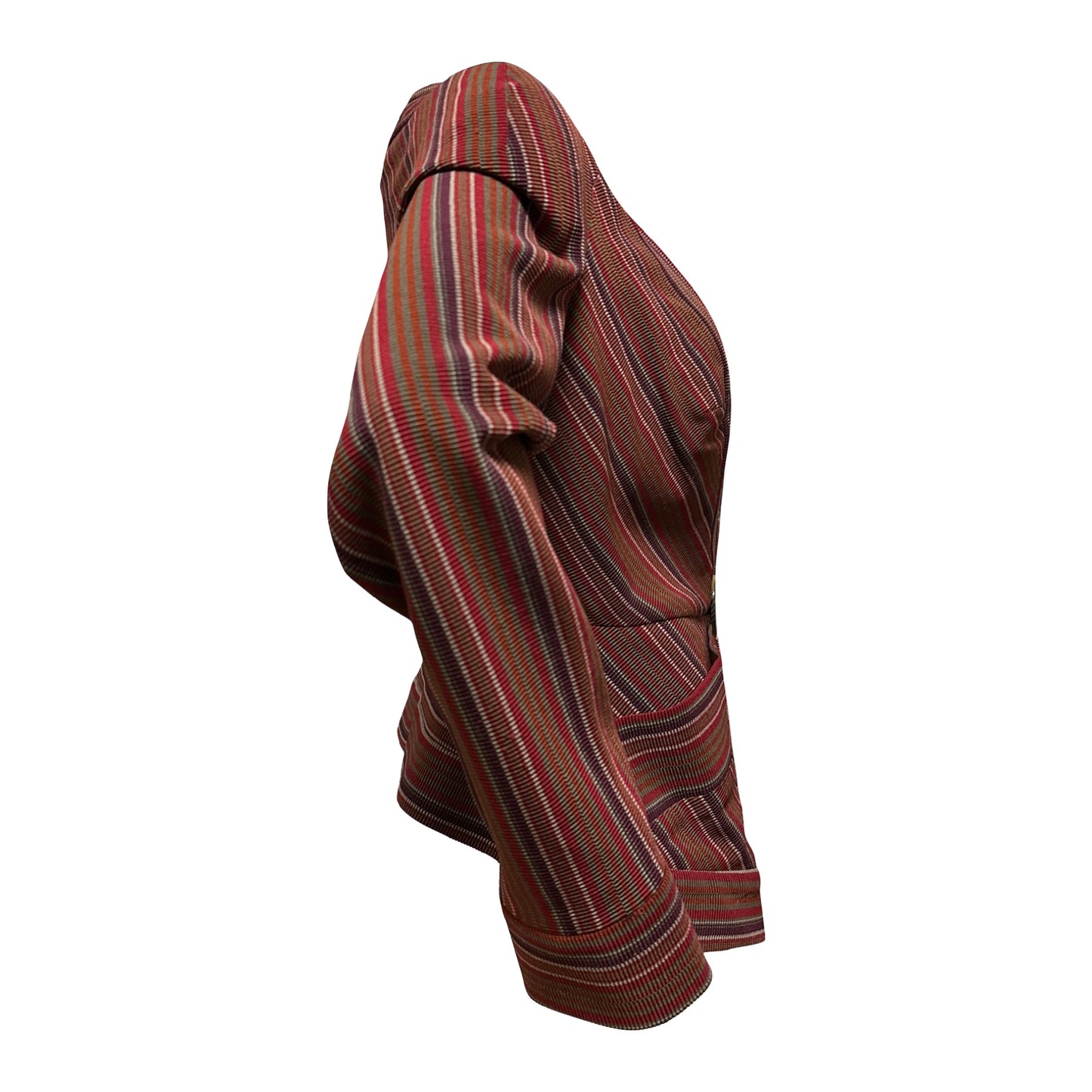 VIVIENNE WESTWOOD Fall Winter 1998 "Dressed To Scale" Striped Jacket with Orb Buttons