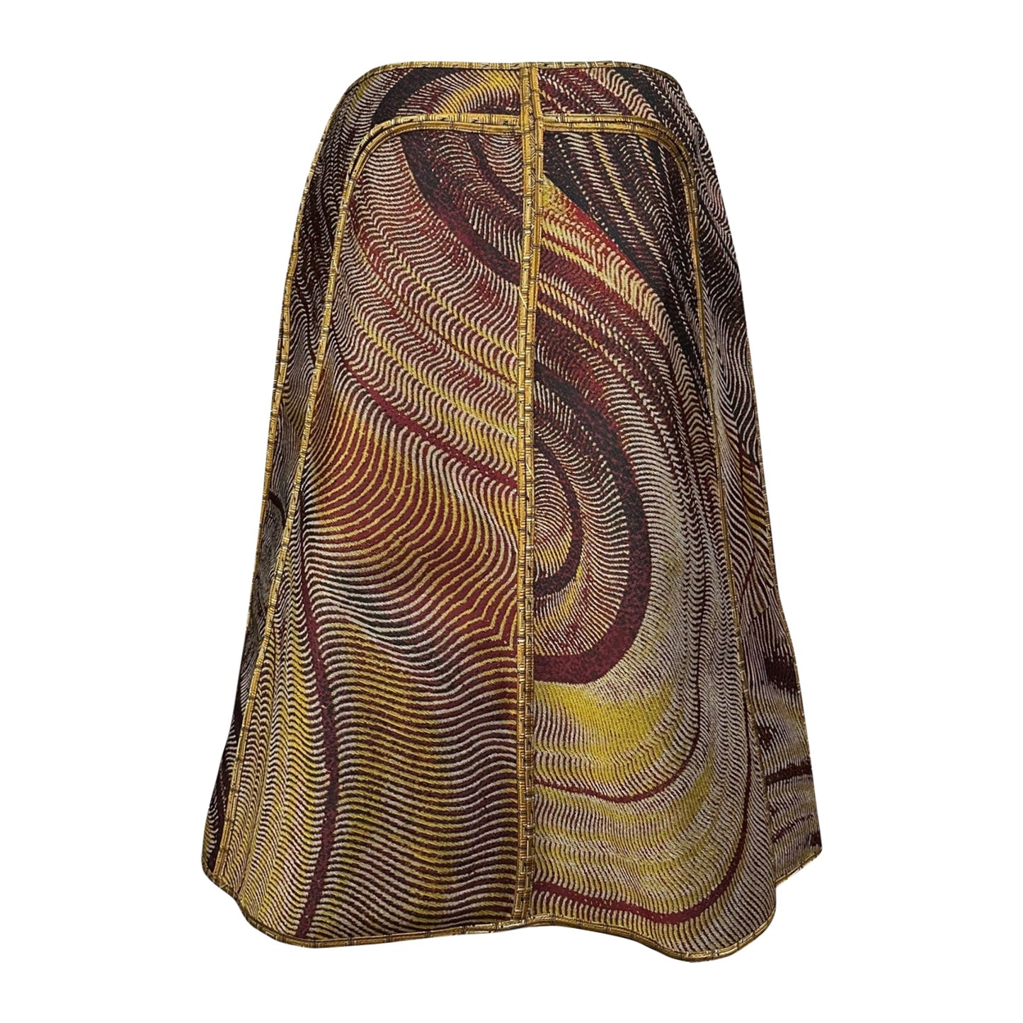 FENDI Fall Winter 2000 Jacquard Flared Midi Skirt