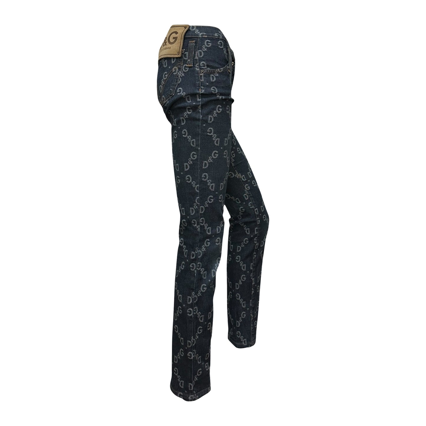 D&G Fall Winter 2002 Logo Skinny Stretch Denim Jeans