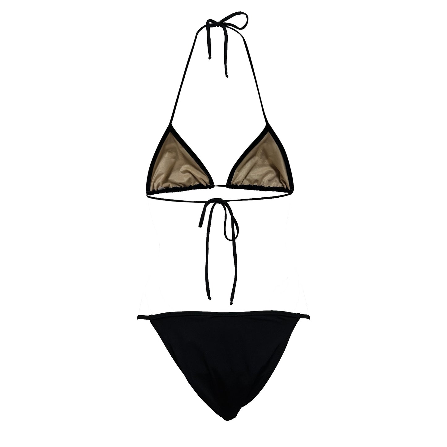 DOLCE&GABBANA Mesh DG Logo Triangle String Bikini