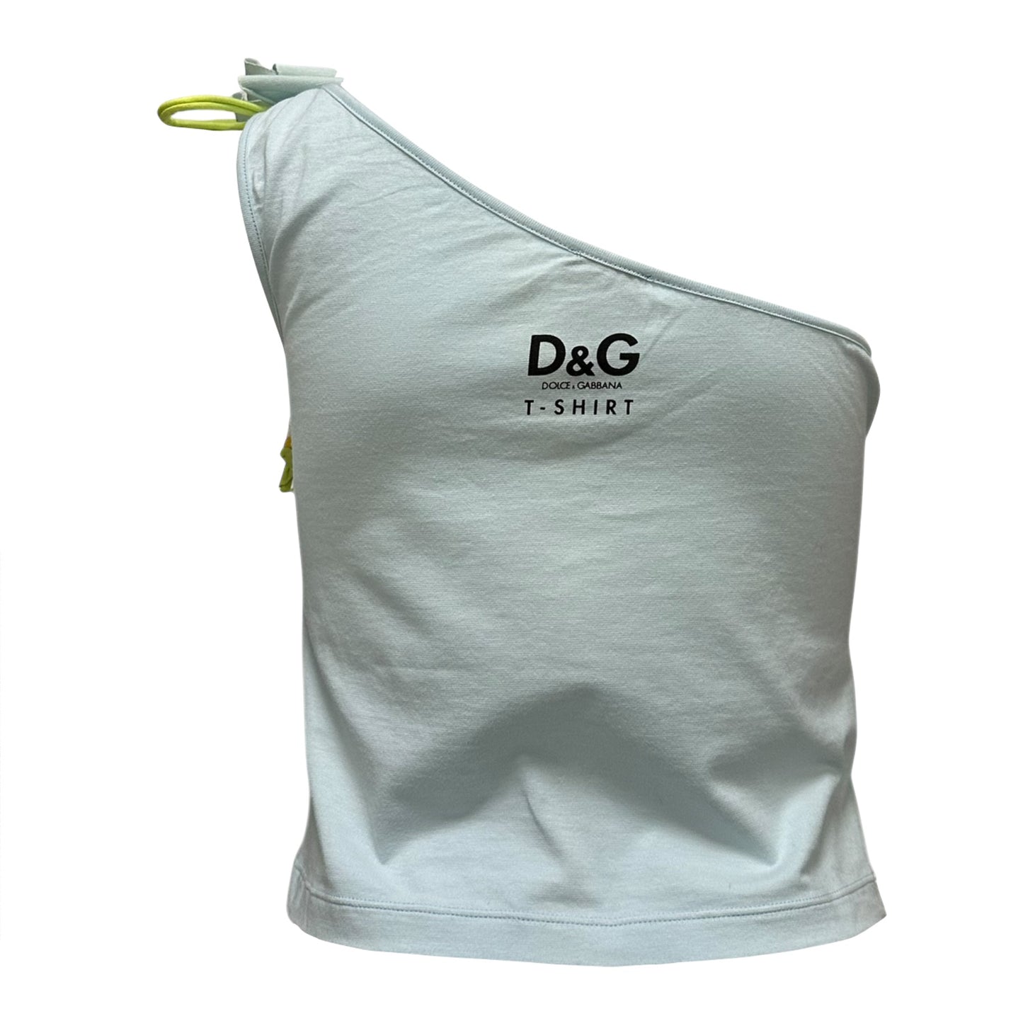 D&G "CHICAGO" Print Rhinestone One Shoulder Top