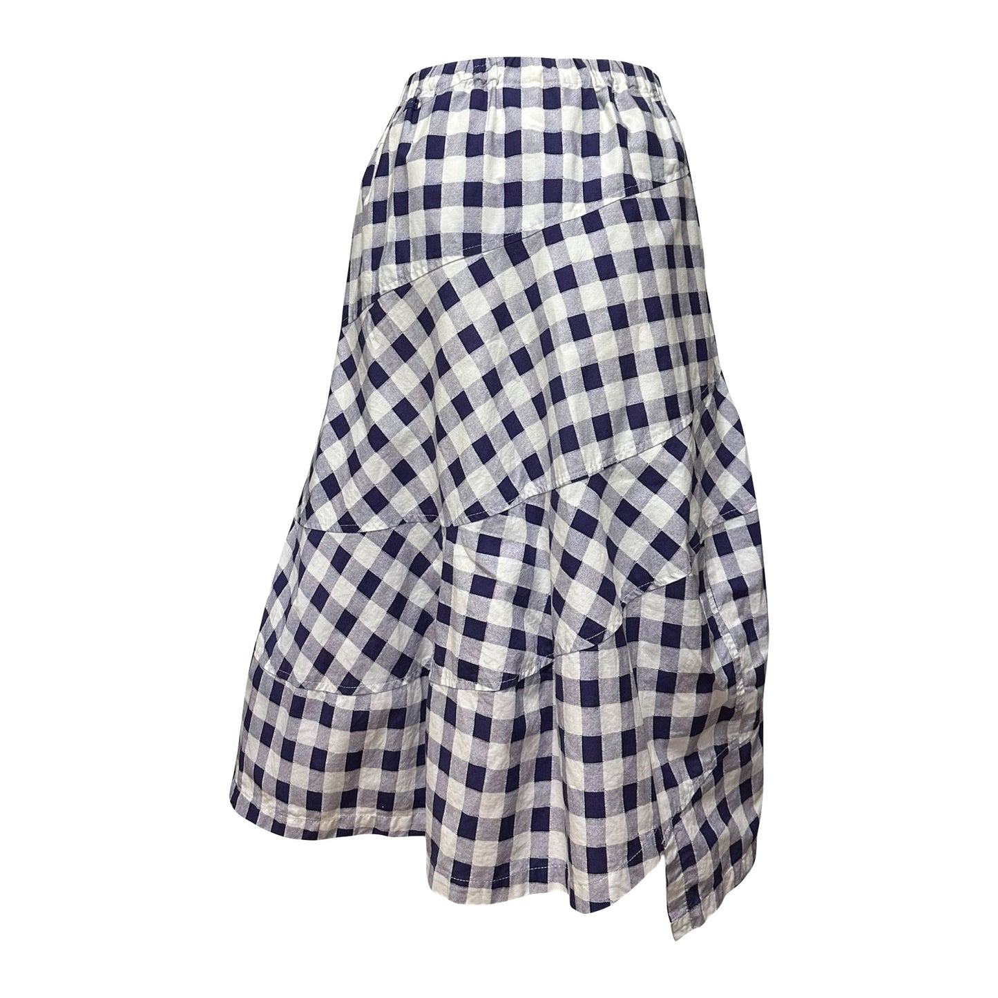TRICOT COMME DES GARÇONS Gingham Check Asymmetric Midi Skirt