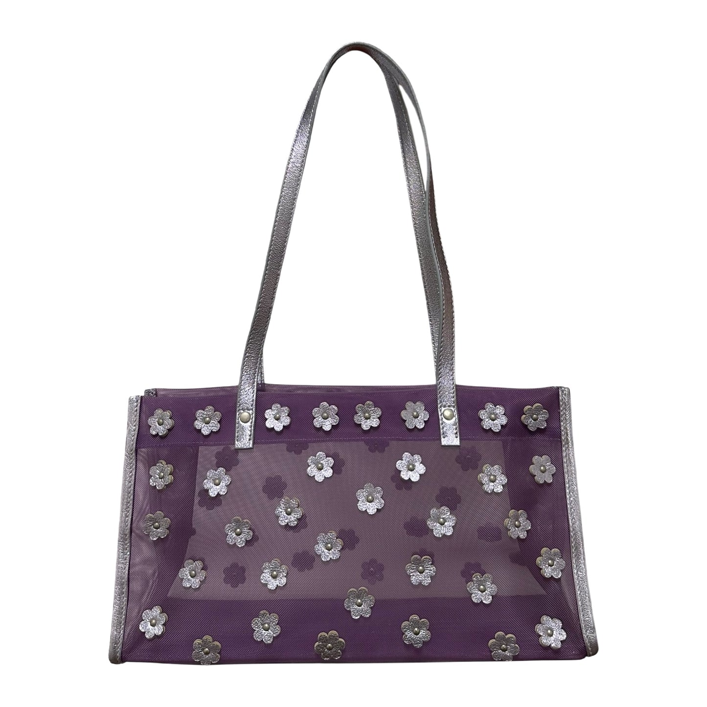 MIU MIU 1999 Floral Mesh Tote Bag