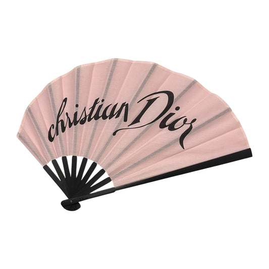 CHRISTIAN DIOR Wooden Folding Hand Fan with Logo