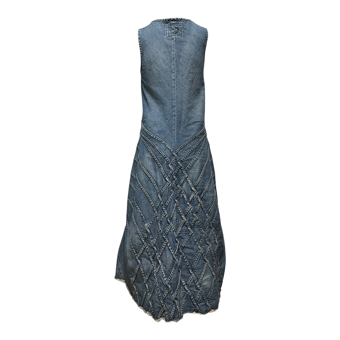 JUNYA WATANABE Asymmetric Patchwork Denim Midi Dress