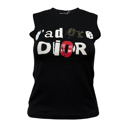 CHRISTIAN DIOR Spring Summer 2003 "J'ADORE DIOR" Vintage Logo Tank Top