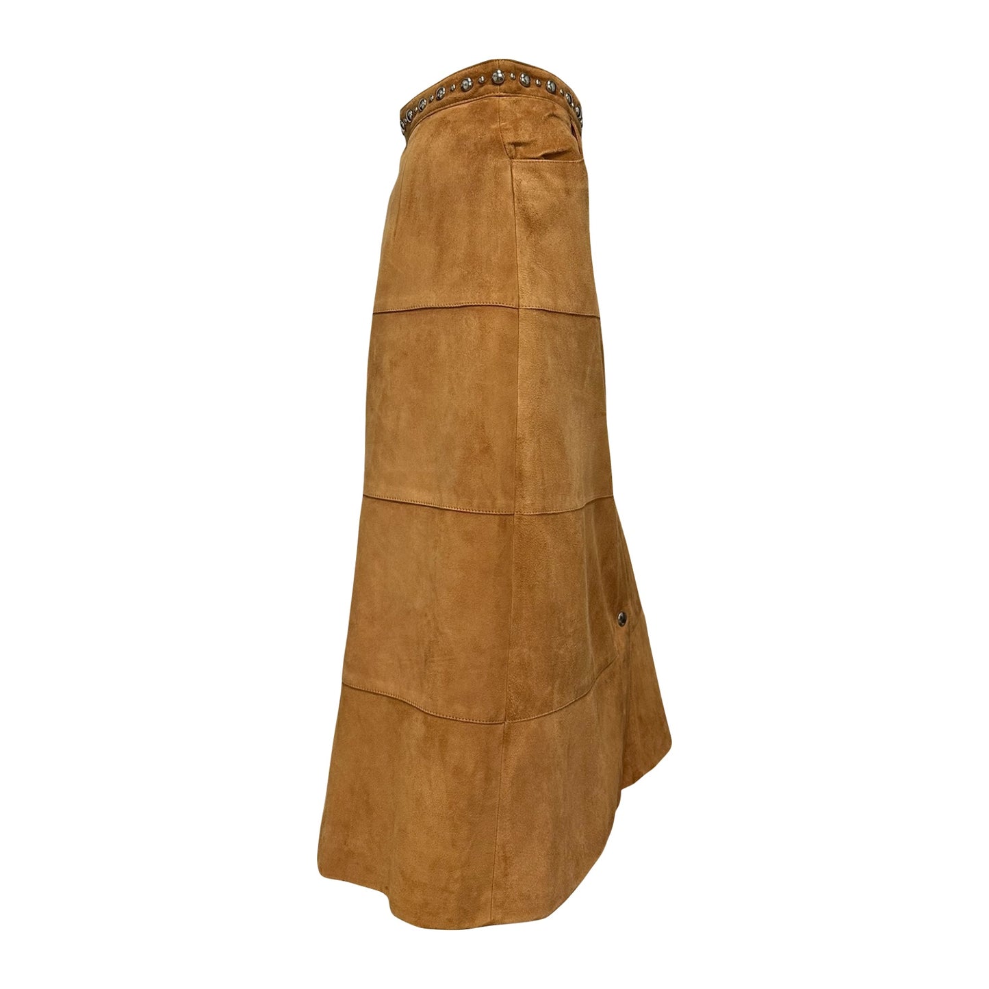 MIU MIU Fall Winter 2018 Studded Suede Midi Skirt