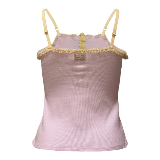 D&G Vintage Cotton Camisole with Frill Trim