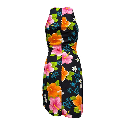 DOLCE&GABBANA 2000s Vintage Hibiscus Floral Print Midi Dress