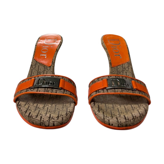 CHRISTIAN DIOR Spring Summer 2005 Diorissimo-Style Trotter Slide Heeled Mule Sandals