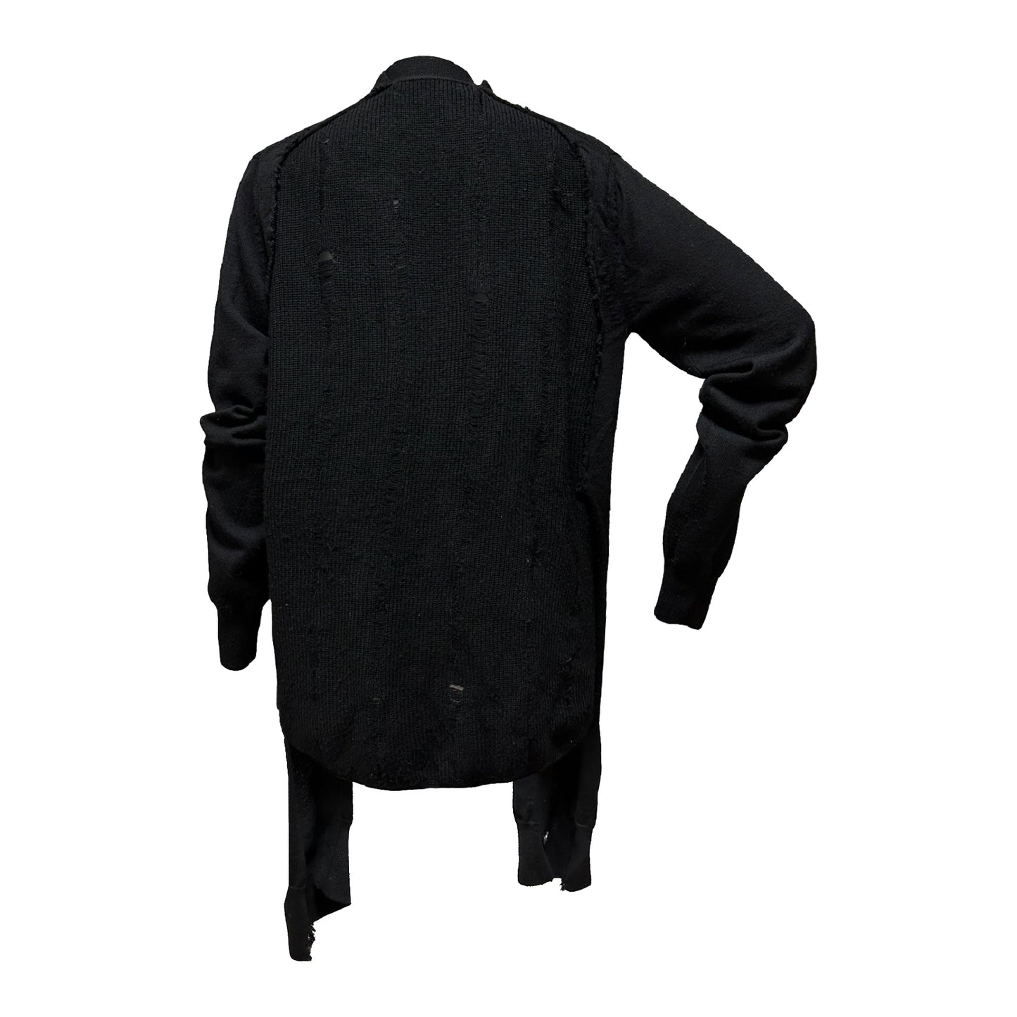 COMME DES GARÇONS HOMME PLUS Asymmetric Distressed Knit Cardigan