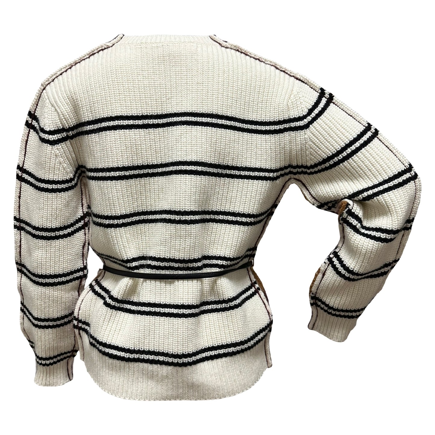 MARNI Pre Fall 2021 Belted Striped Knit Cardigan