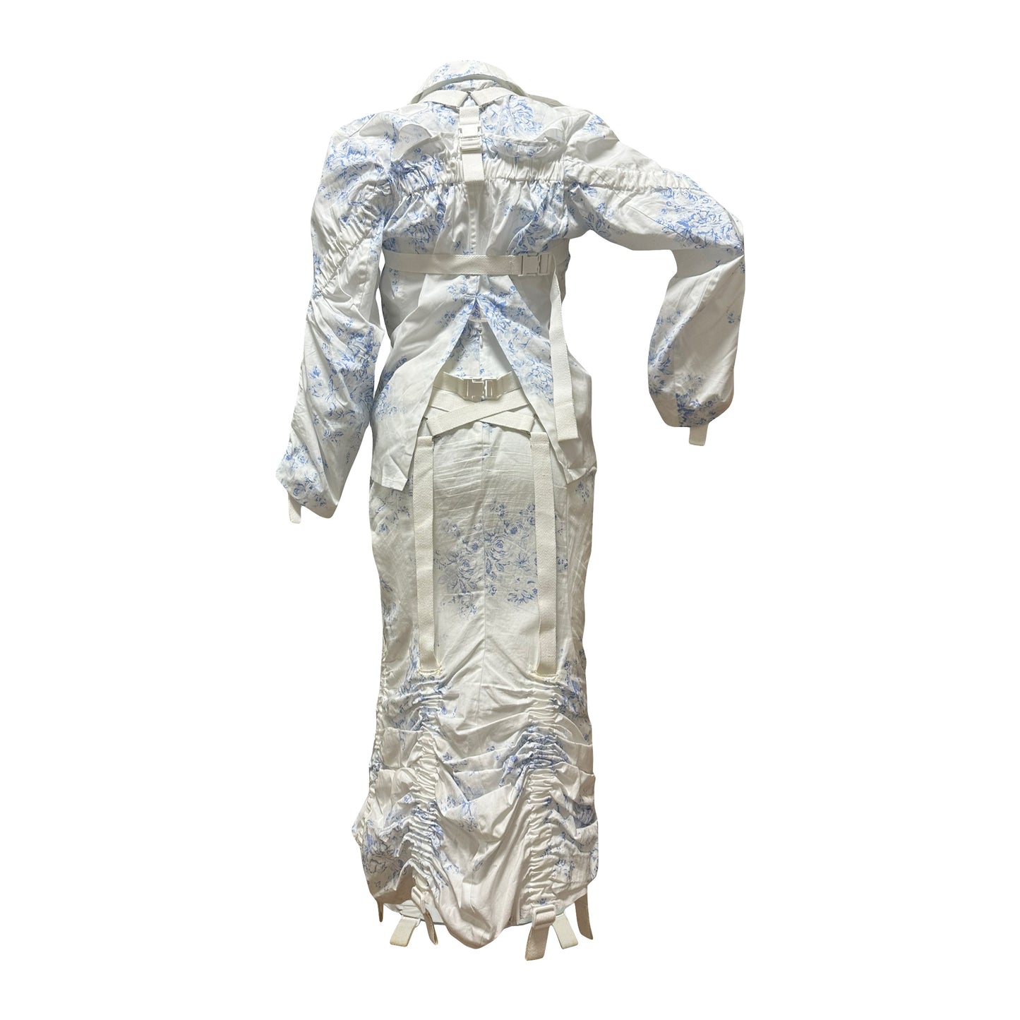 JUNYA WATANABE Spring Summer 2003 Floral Print Parachute Shirt and Midi Skirt Set Up