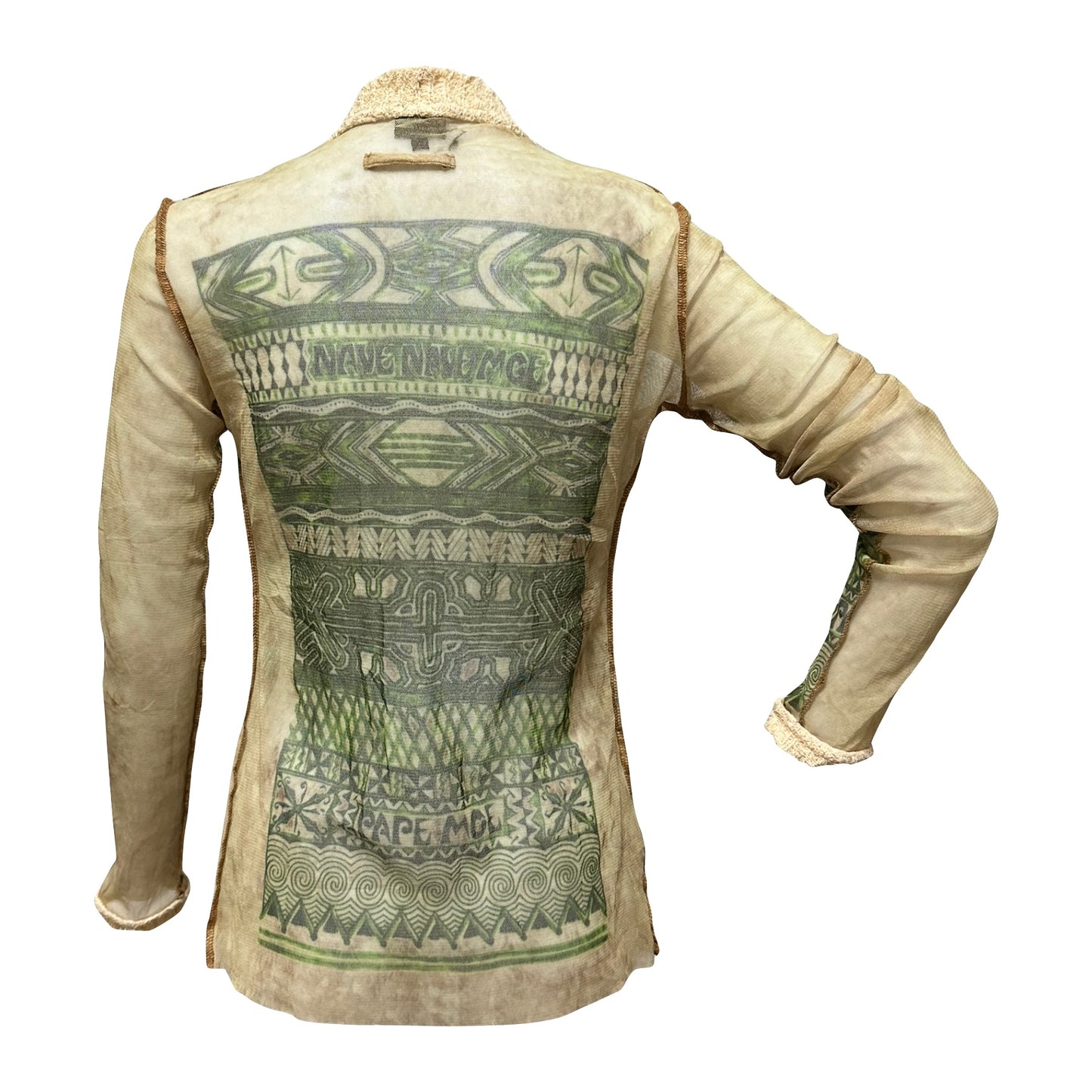JEAN PAUL GAULTIER Painting Gauguin Mesh Cardigan