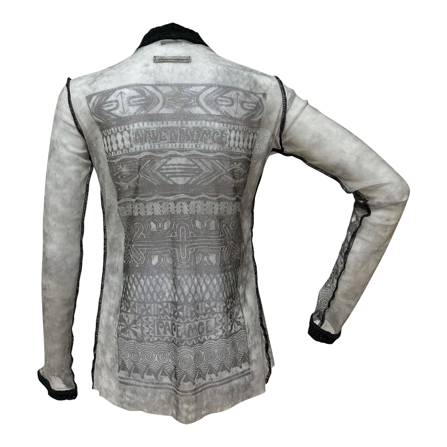 JEAN PAUL GAULTIER Painting Gauguin Mesh Cardigan