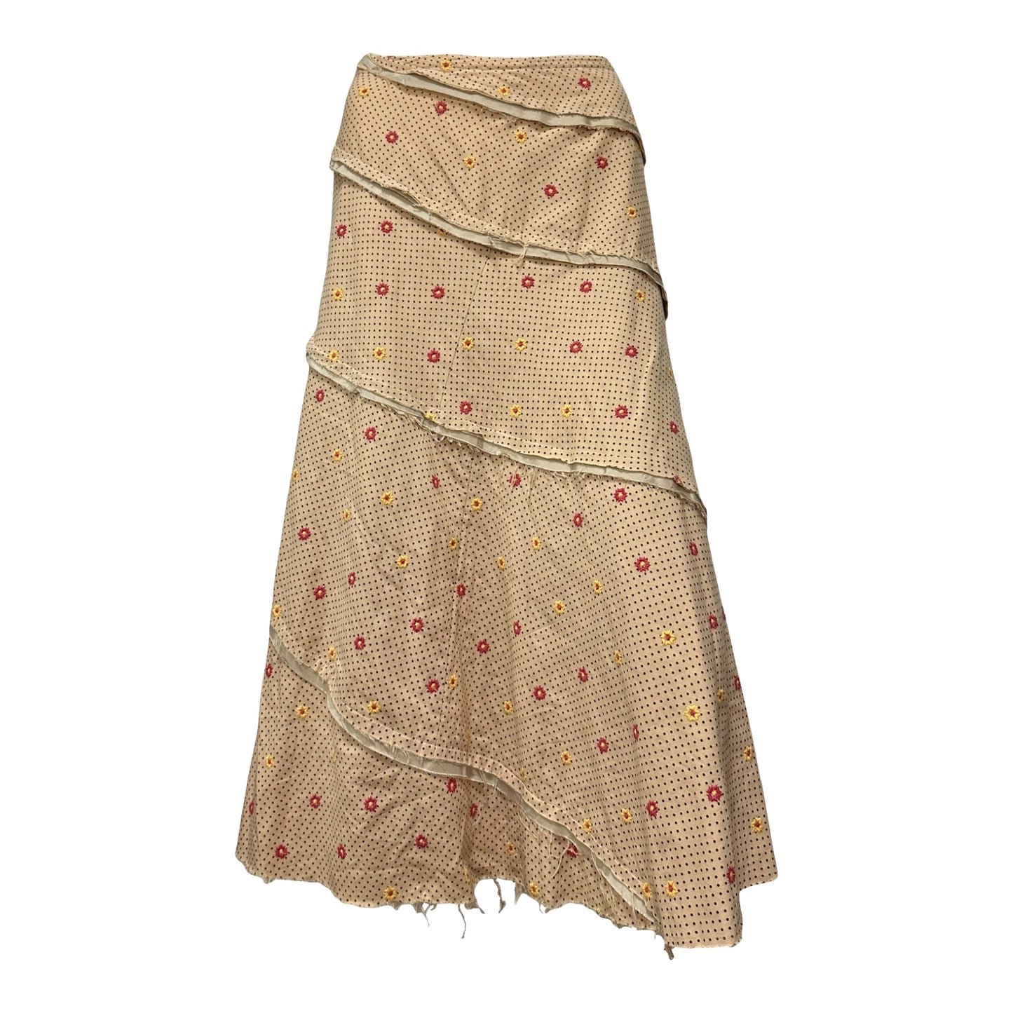 JUNYA WATANABE Spring Summer 2003 Floral Polka Dot Flared Midi Skirt