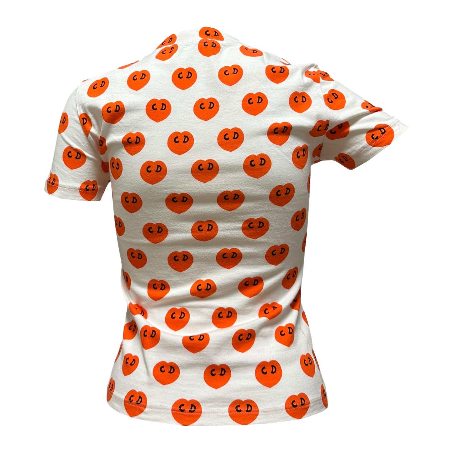 CHRISTIAN DIOR Spring Summer 2002 CD Logo Heart Print T-Shirt