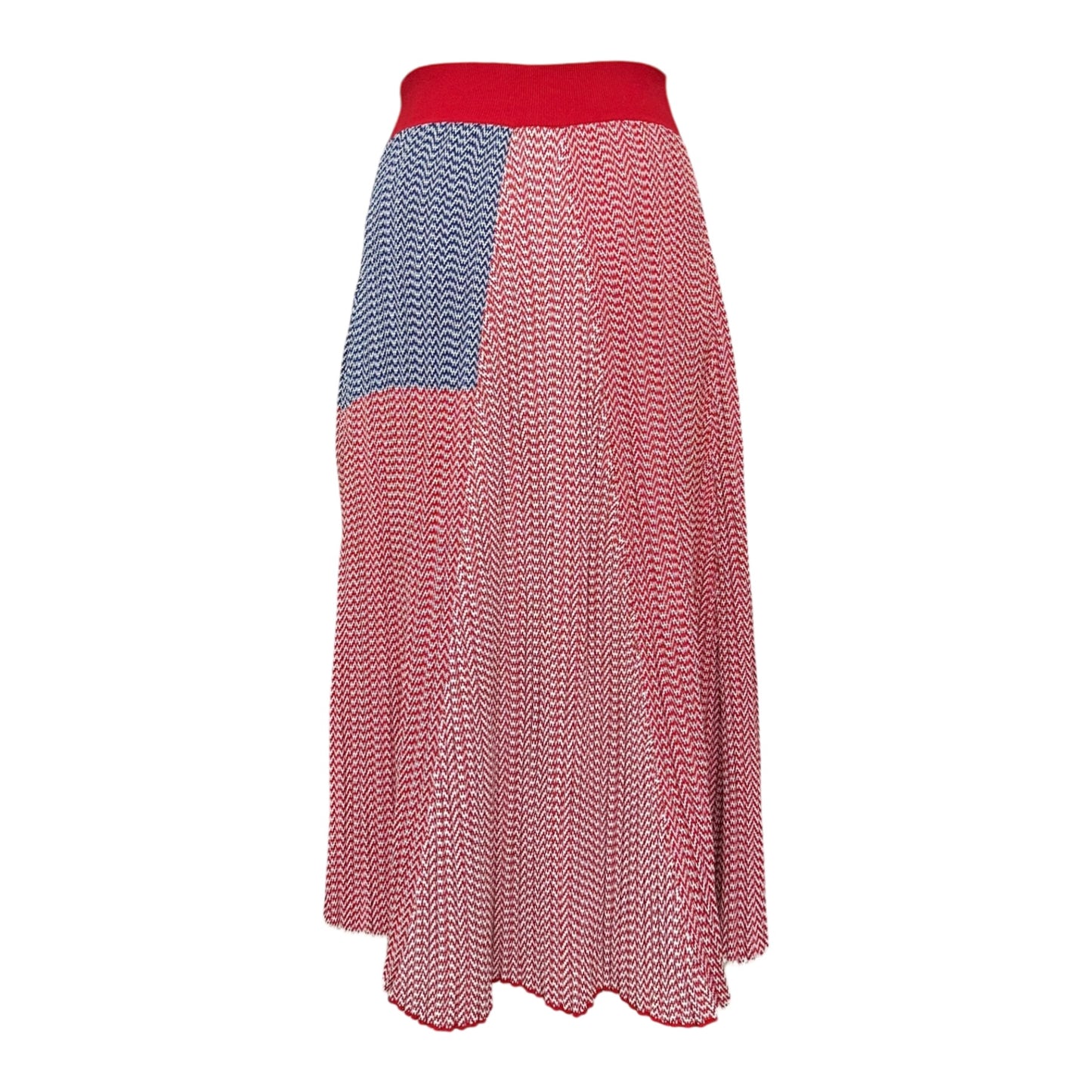 CELINE Resort 2015 Zig Zag Ribbed Knit Midi Skirt