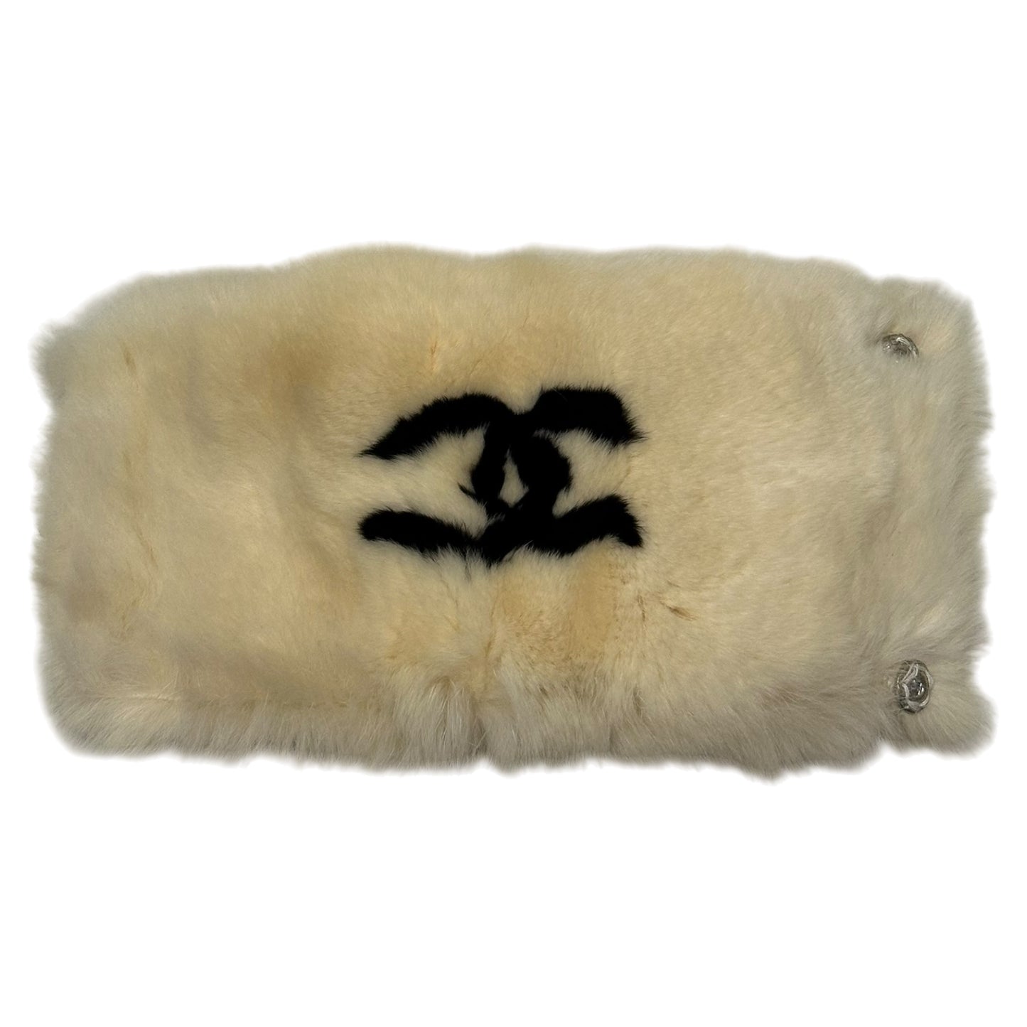 CHANEL Fall Winter 2001 CC Rabbit Fur Wristband