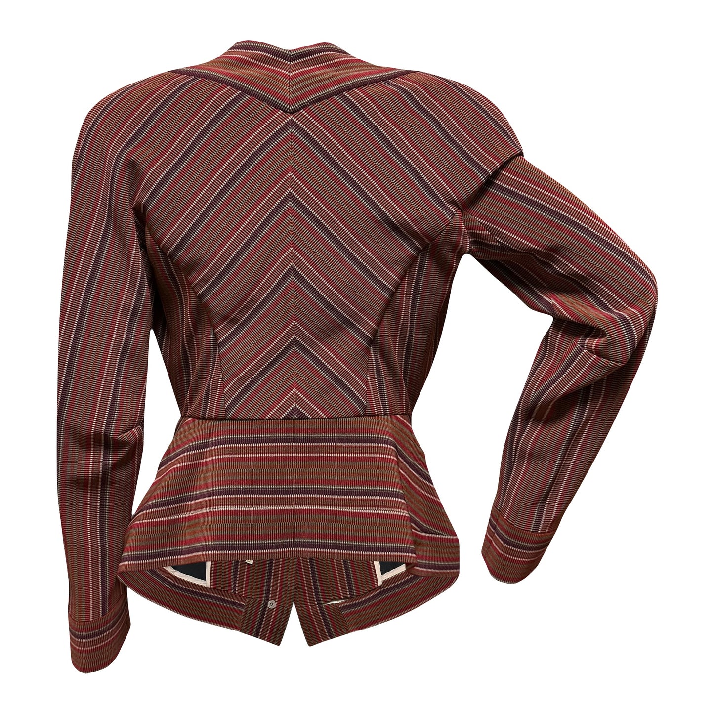 VIVIENNE WESTWOOD Fall Winter 1998 "Dressed To Scale" Striped Jacket with Orb Buttons