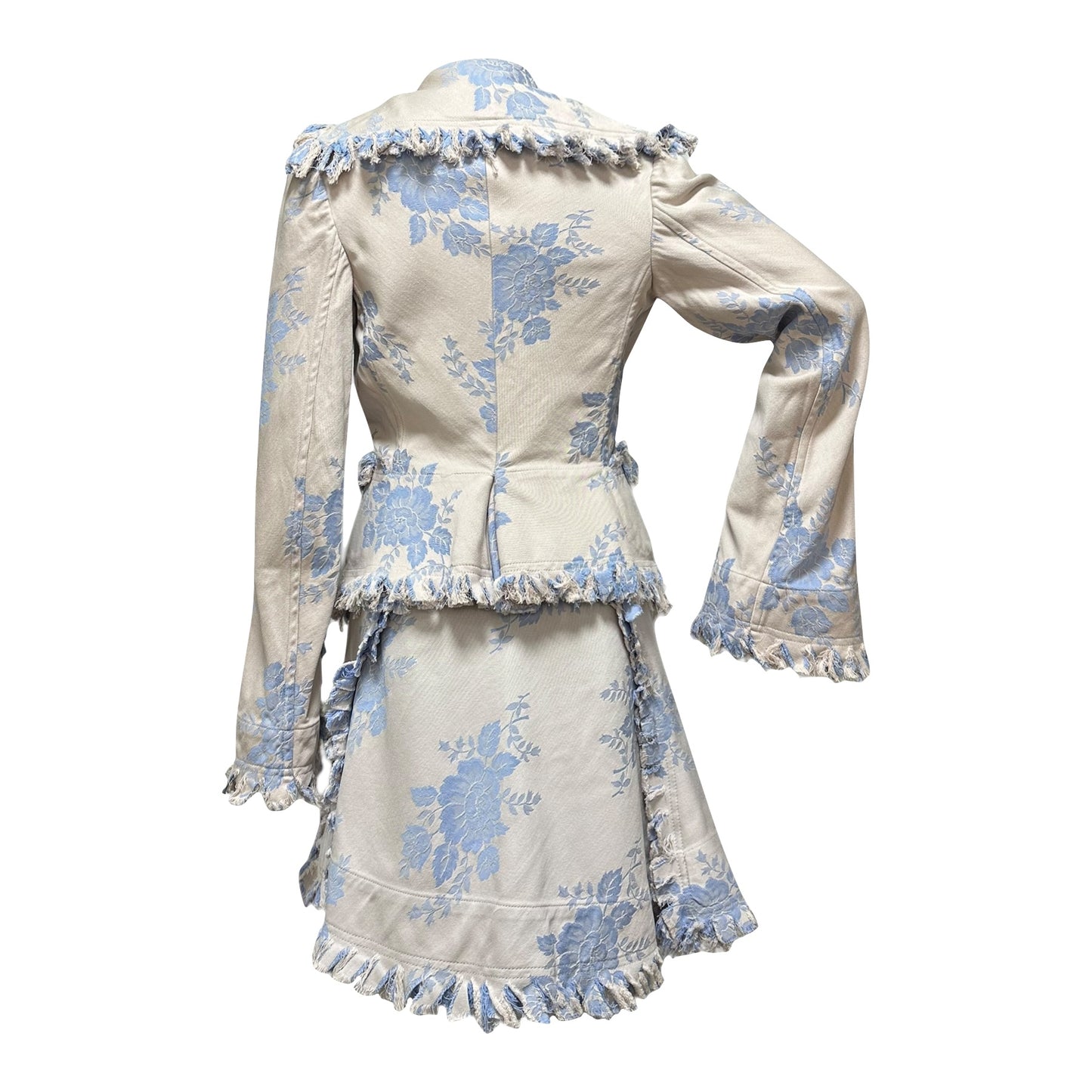 VIVIENNE WESTWOOD Spring Summer 1998 "Tied To The Mast" Floral Jacket and Midi Skirt Set Up