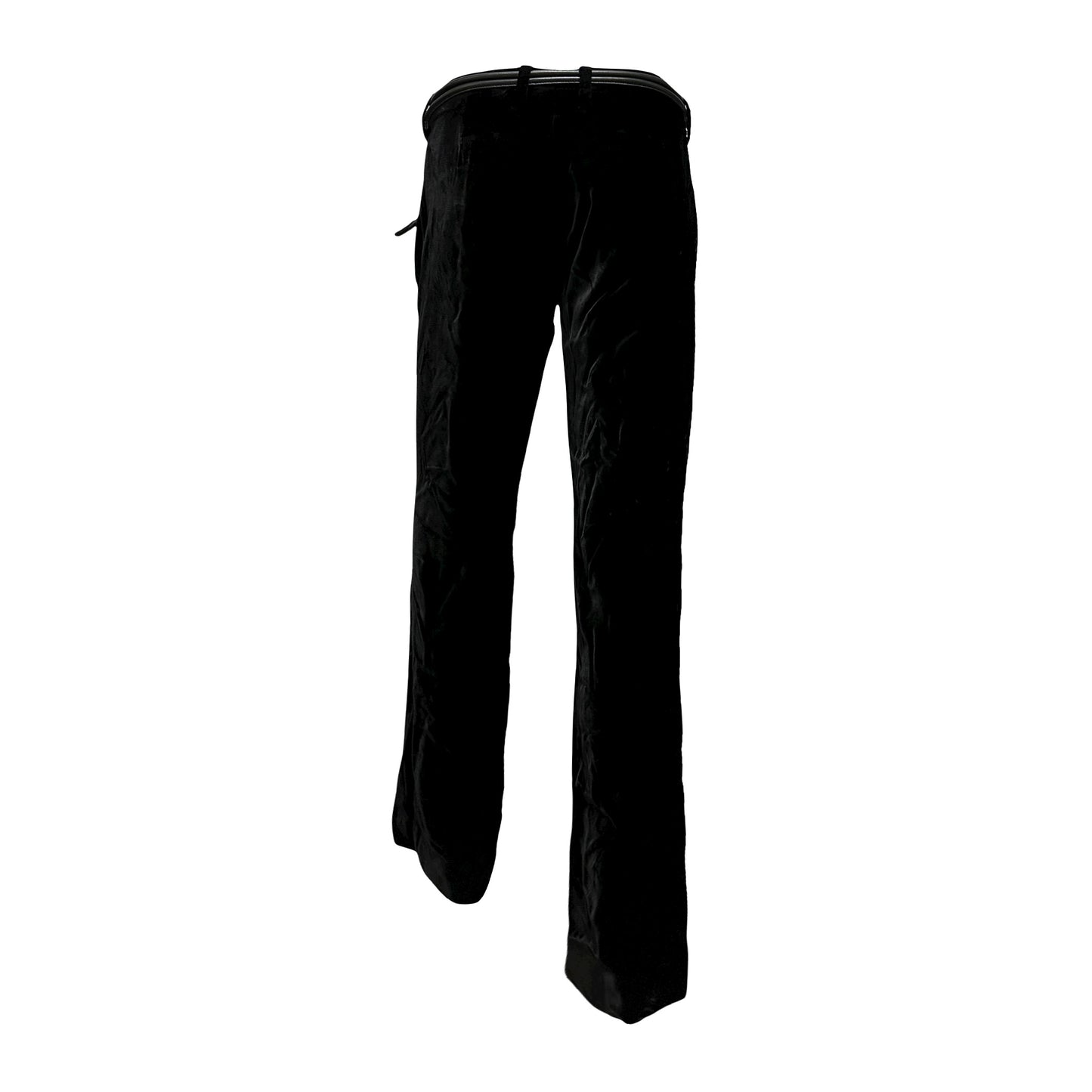GUCCI Fall Winter 2004 Velvet Pants with Leather Rope Belt