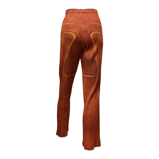 PLEATS PLEASE ISSEY MIYAKE Denim Print Straight Leg Pants