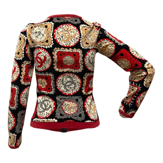 CHANEL Sport Spring Summer 2009 Patchwork Print Velour Zip-Up Jacket