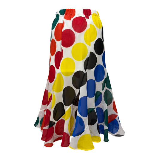 JUNYA WATANABE Spring Summer 2001 Polka Dot Flared Midi Skirt