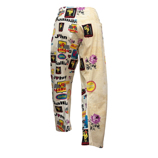 JOHN GALLIANO Spring Summer 2002 Logo & Graphic Print Pants