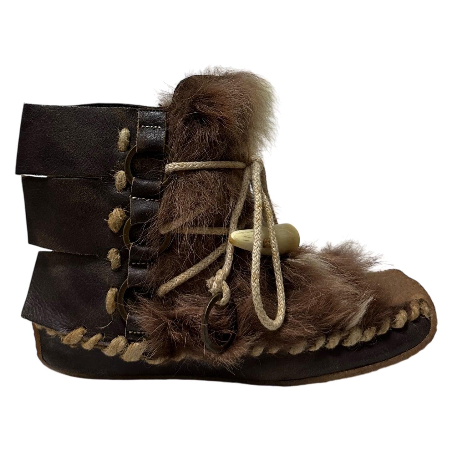 CHRISTIAN DIOR Fall Winter 2002 Fur Lace Up Ankle Boots