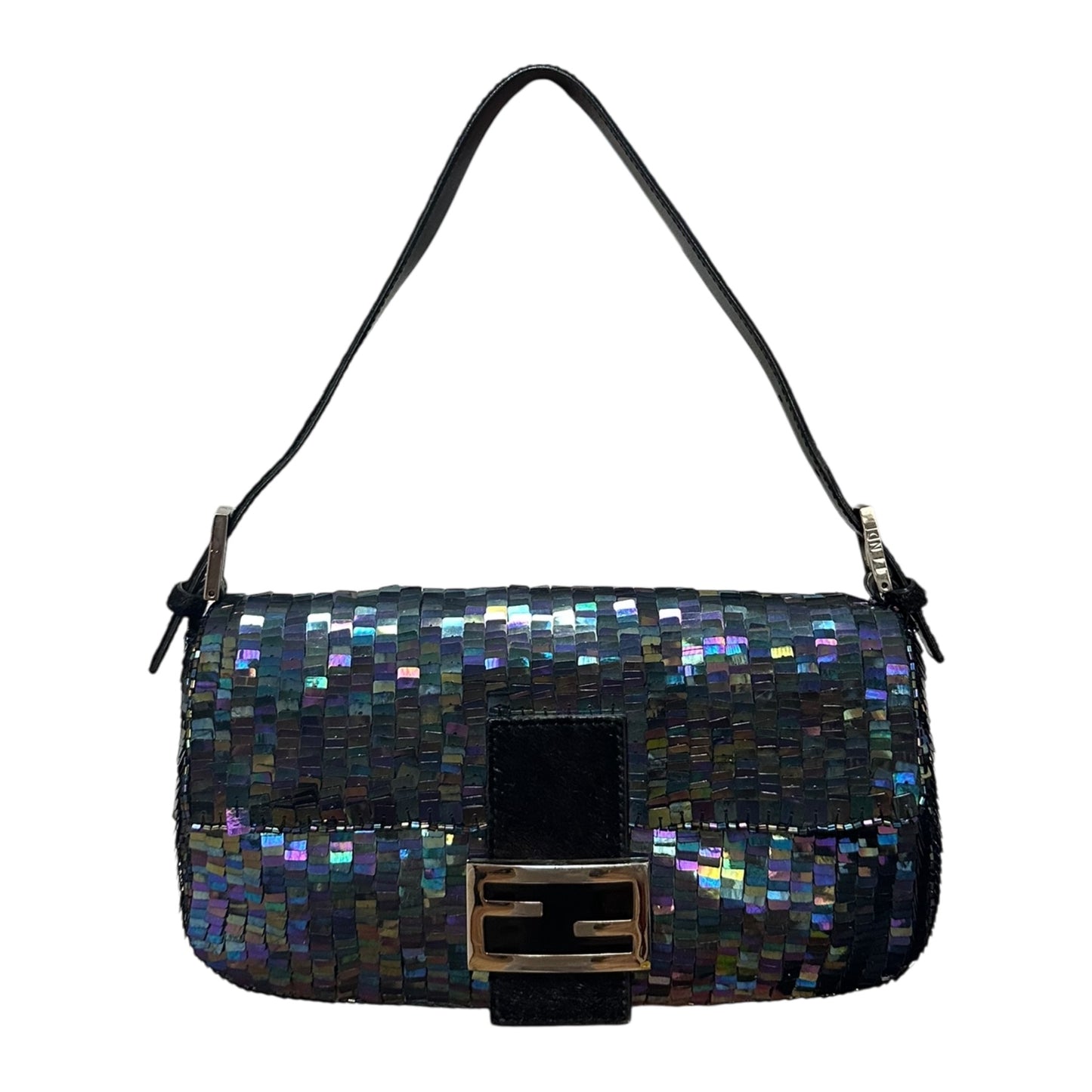 FENDI Fall Winter 1999 Sequins and Calf Hair Baguette Bag