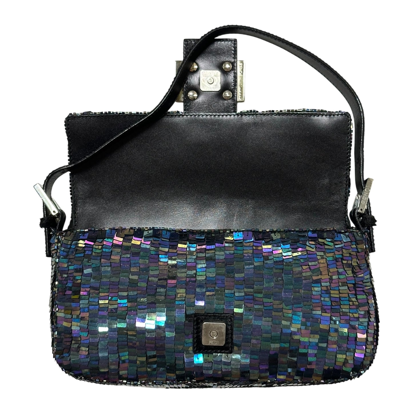 FENDI Fall Winter 1999 Sequins and Calf Hair Baguette Bag