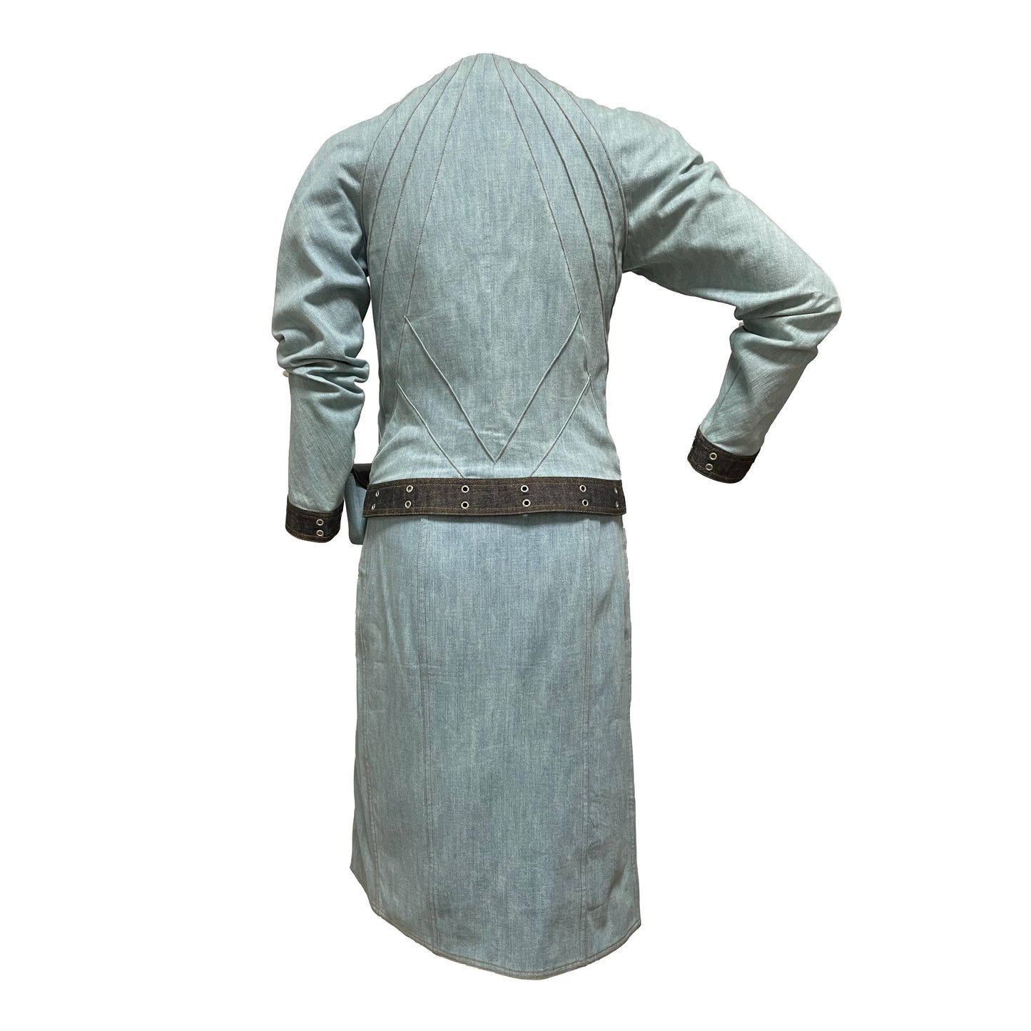 CHRISTIAN DIOR Spring Summer 2002 Denim Jacket and Skirt Set Up