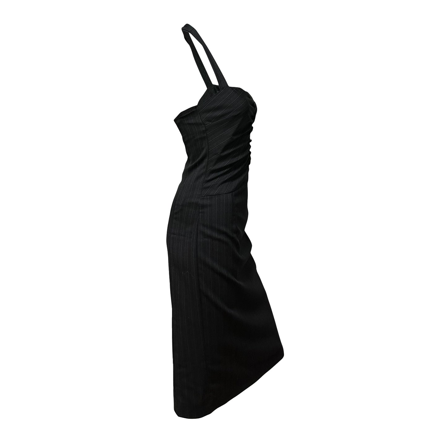 JOHN GALLIANO Striped Halter Neck Midi Dress