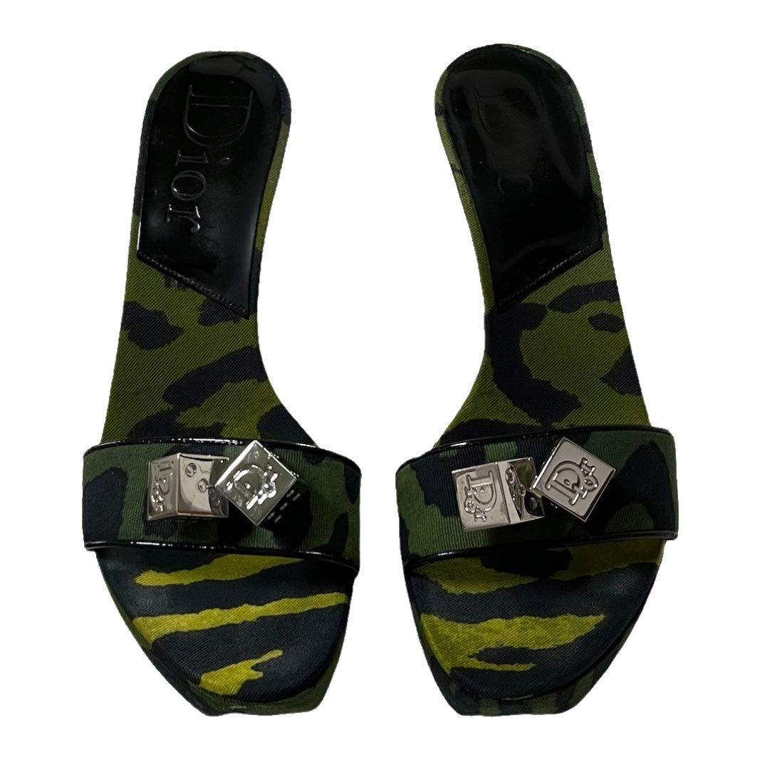 CHRISTIAN DIOR Fall Winter 2004 Leopard Print Dice Sandals