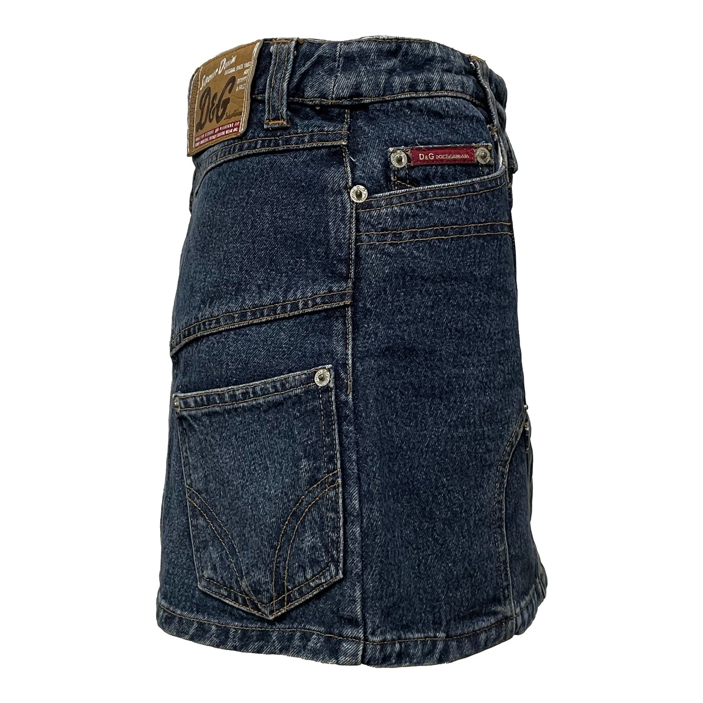 D&G Spring Summer 2004 Patchwork Denim Mini Skirt