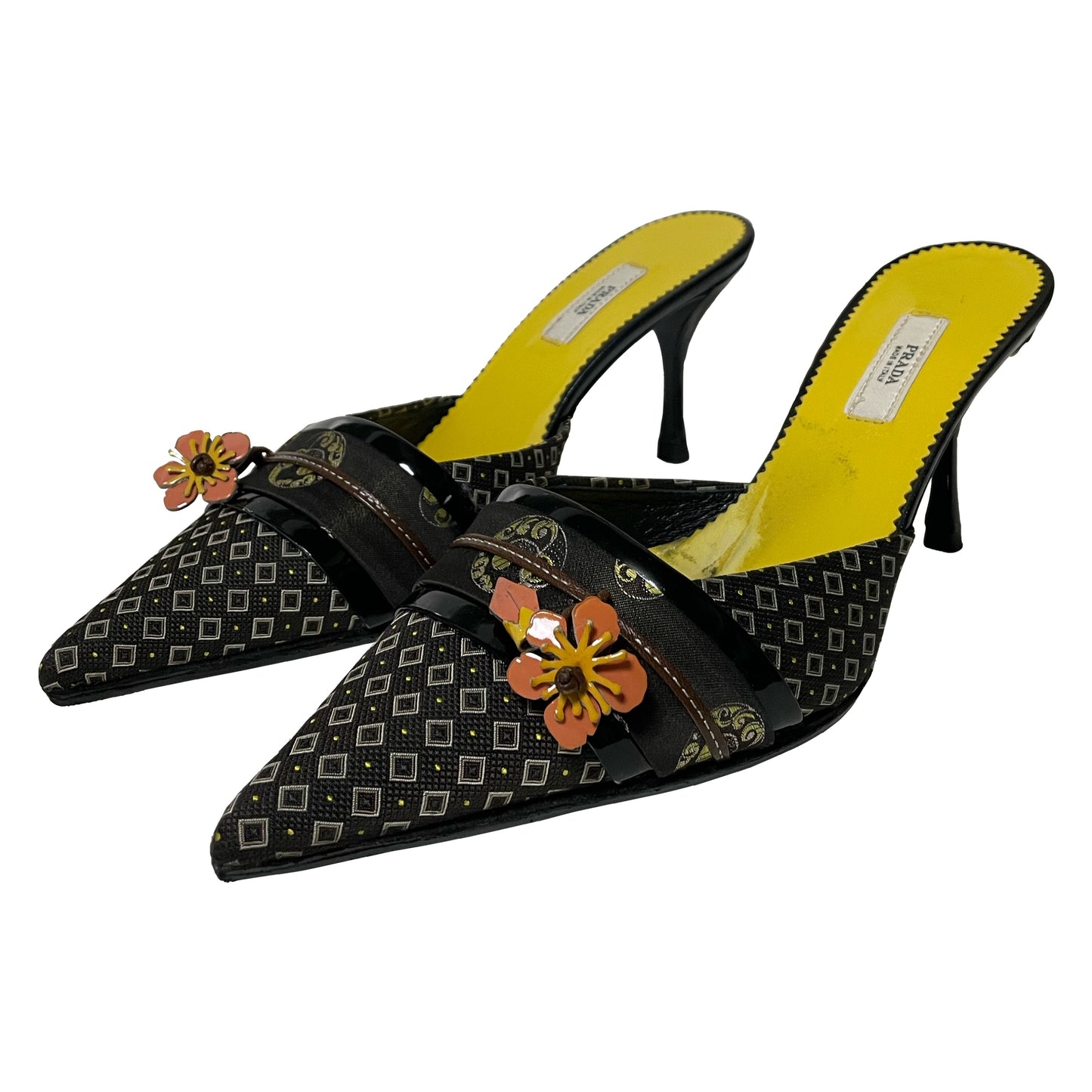 PRADA Flower Kimono Mules