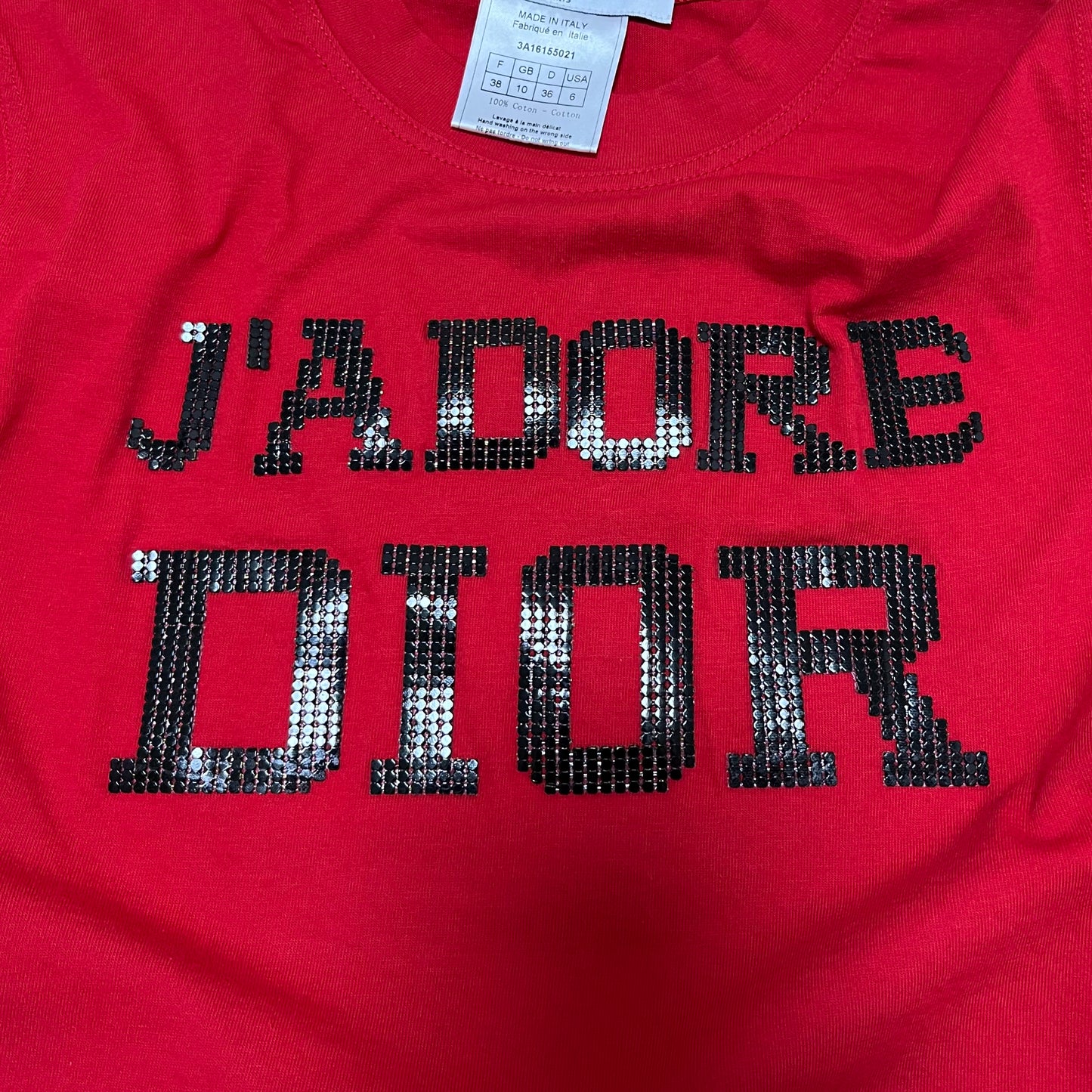 CHRISTIAN DIOR Fall Winter 2003 "J'ADORE DIOR" Studded T-Shirt
