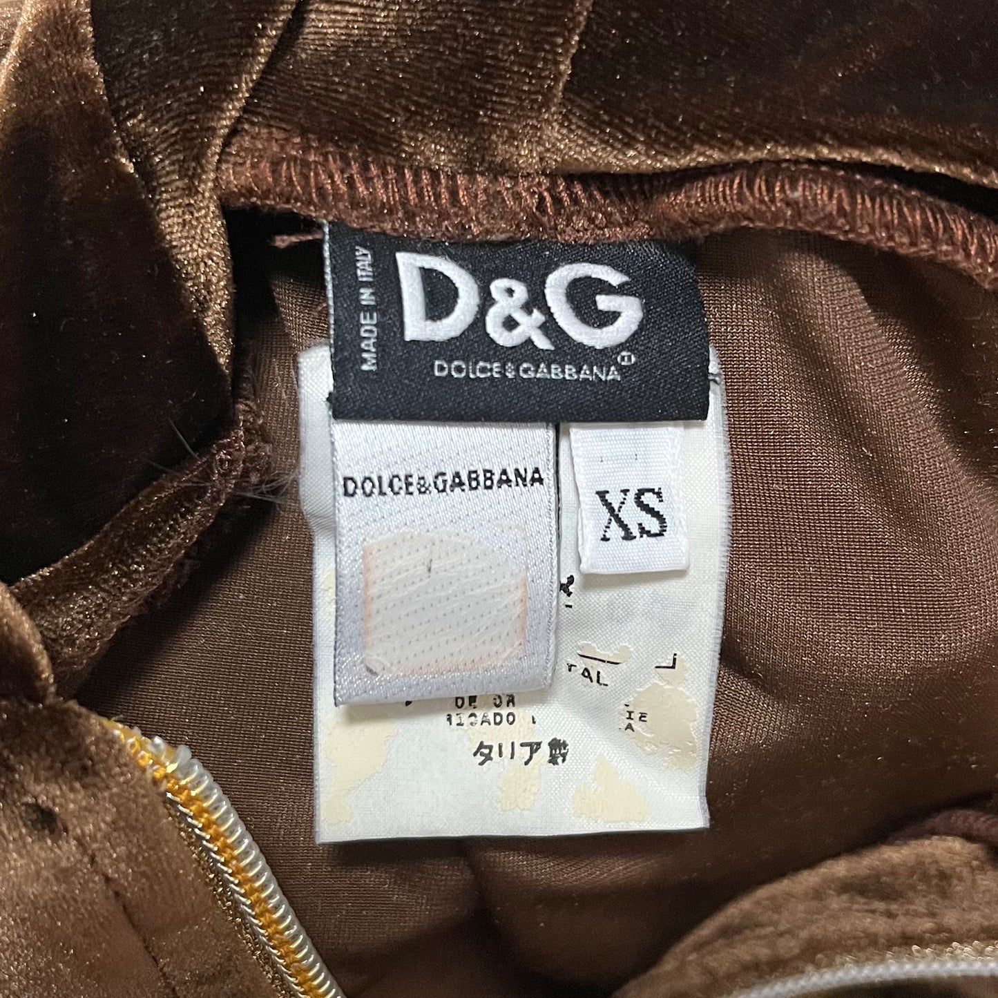 D&G Velour Swarovski Zip-Up Hoodie