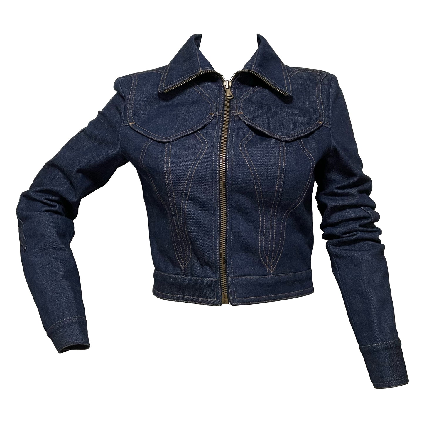 DOLCE&GABBANA Spring Summer 2002 Butterfly Patchwork Denim Jacket