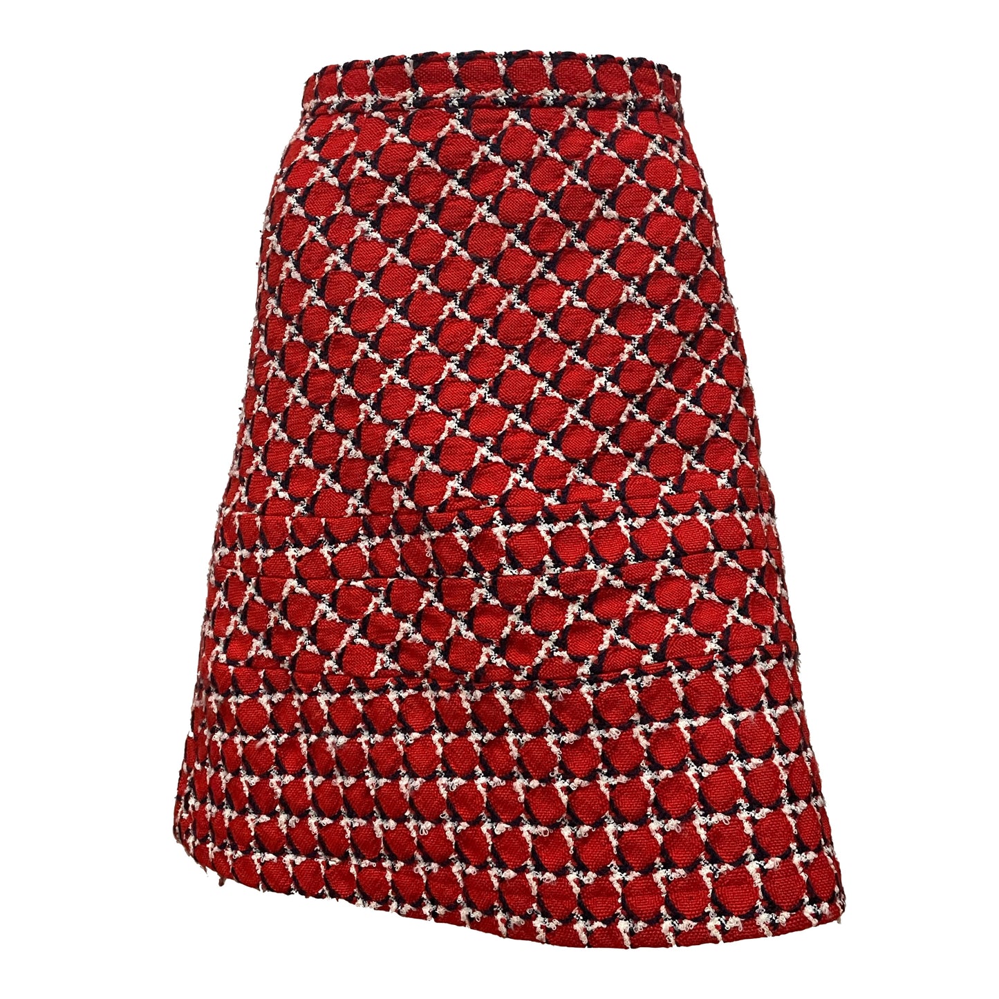 JUNYA WATANABE Fall Winter 2001 Check Tweed Flared Midi Skirt