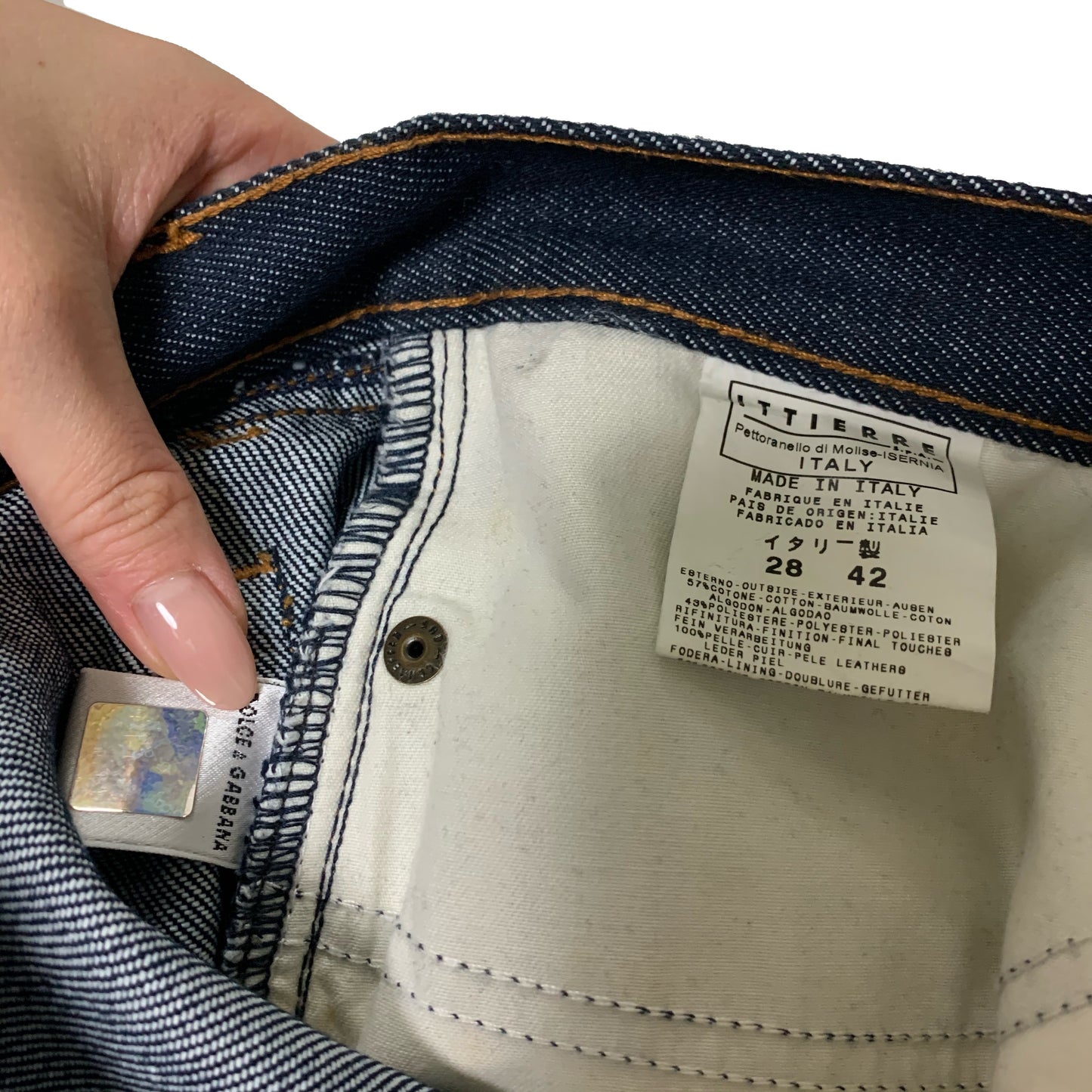 D&G Suede Patchwork Denim Pants