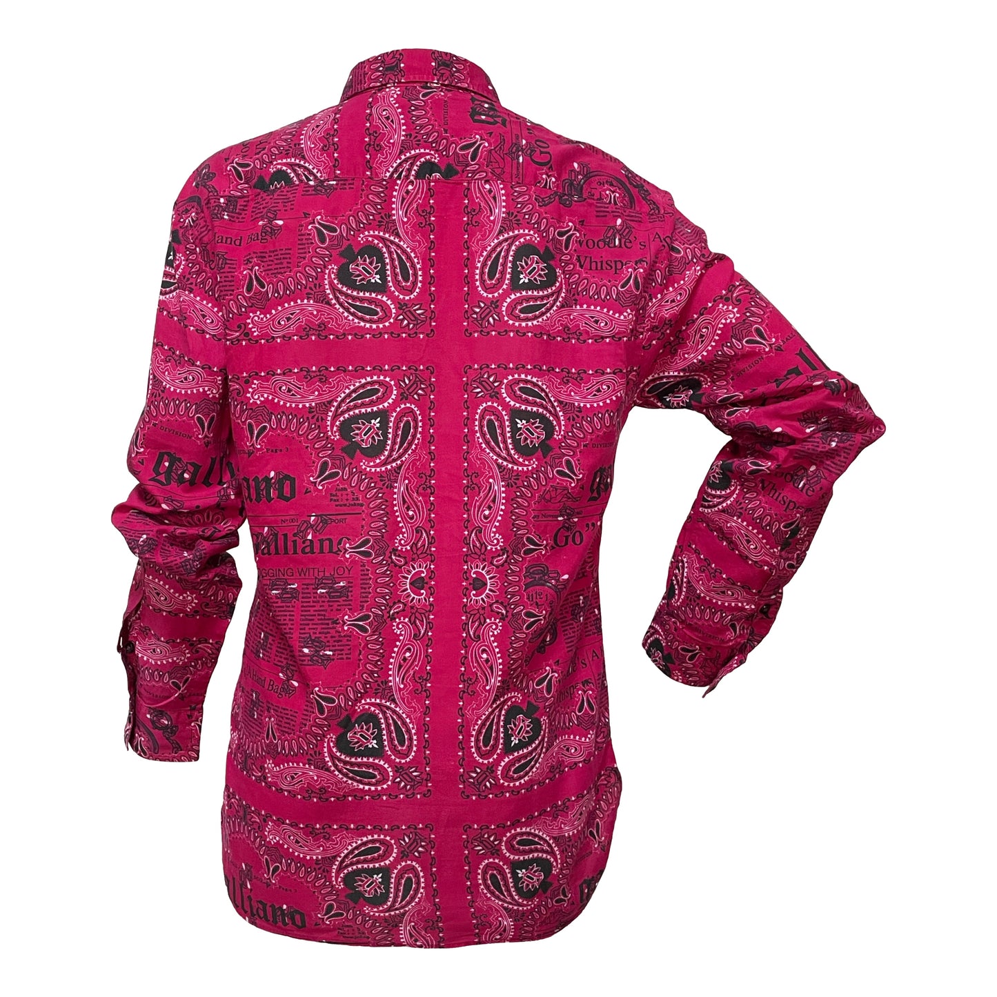 JOHN GALLIANO Newspaper Print Paisley Shirt