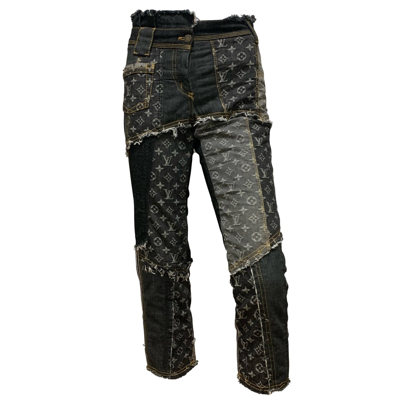 LOUIS VUITTON Spring Summer 2007 Monogram Patchwork Denim Jeans