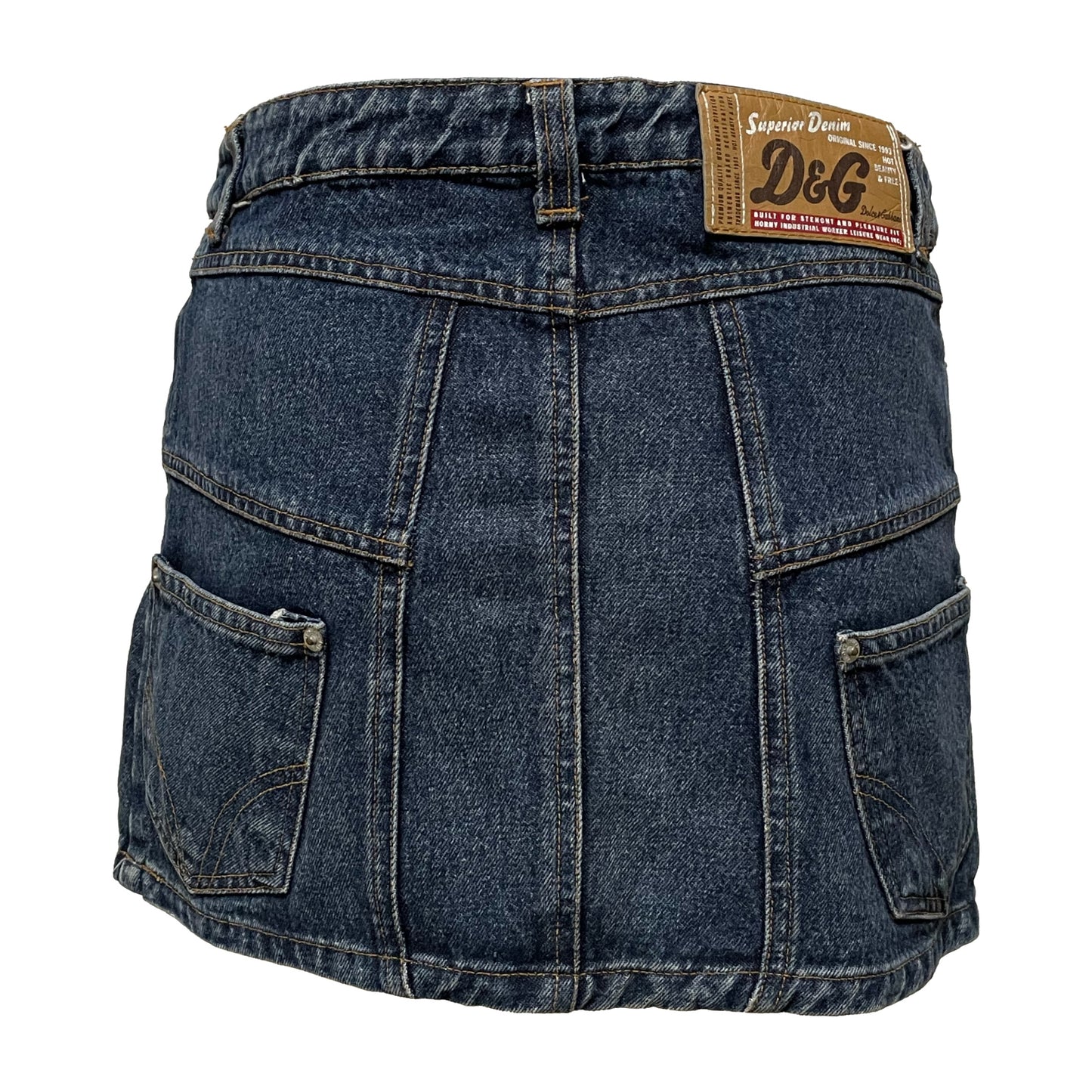 D&G Spring Summer 2004 Patchwork Denim Mini Skirt