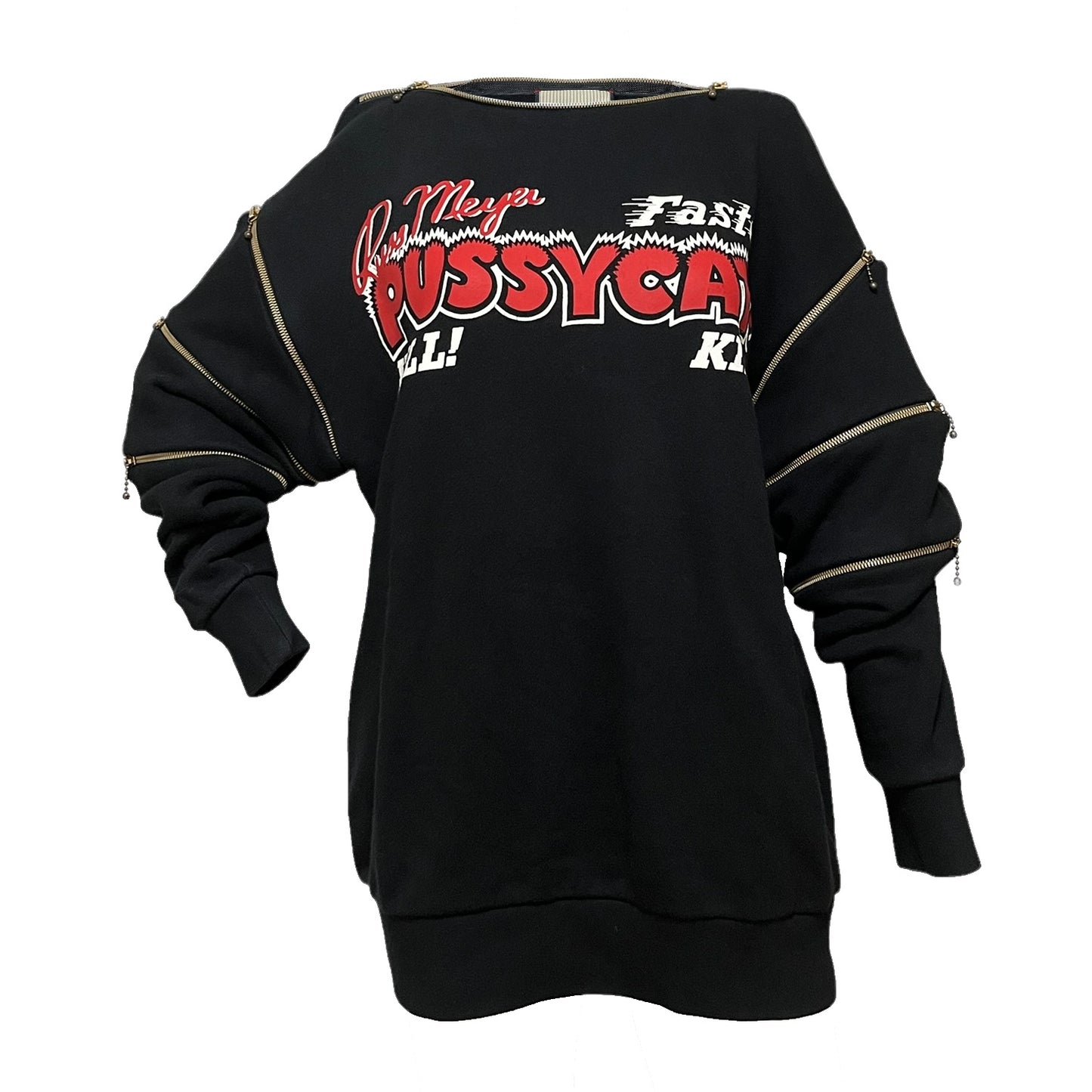 GUCCI Fall Winter 2018 Pussycat Zip Detail Sweatshirt