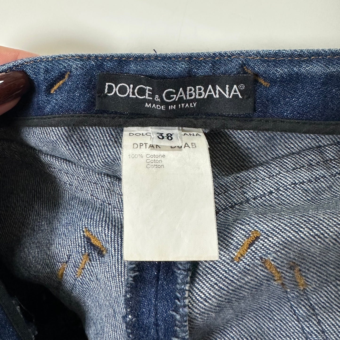DOLCE&GABBANA Spring Summer 2002 Butterfly Patchwork Denim Pants
