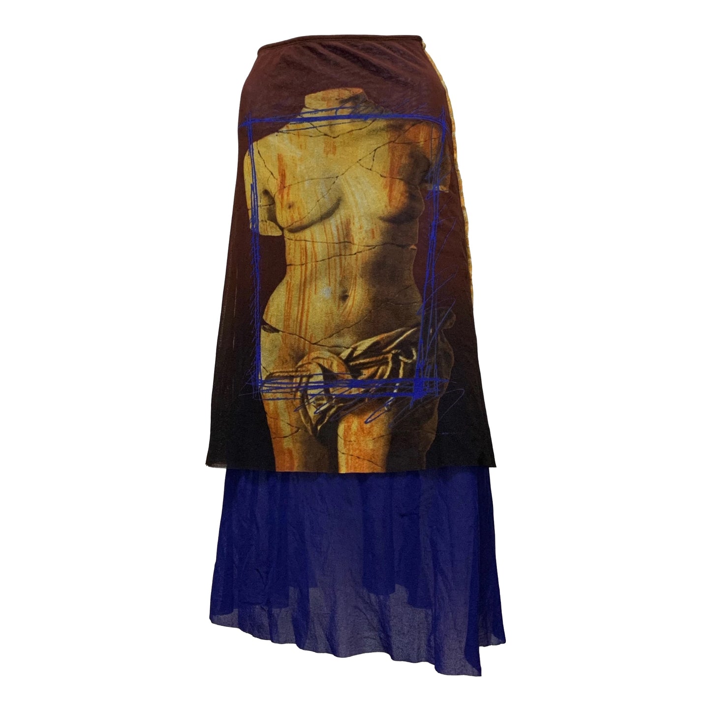 JEAN PAUL GAULTIER Spring Summer 1999 Venus De Milo Mesh Maxi Skirt